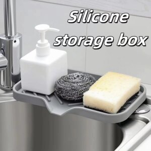 Silicone Kitchen Sink Tray Japanese-style Bathroom Toilet Water-free Silicone Soap Box Drain Mat Sink Splash Dry Size Drain Mat