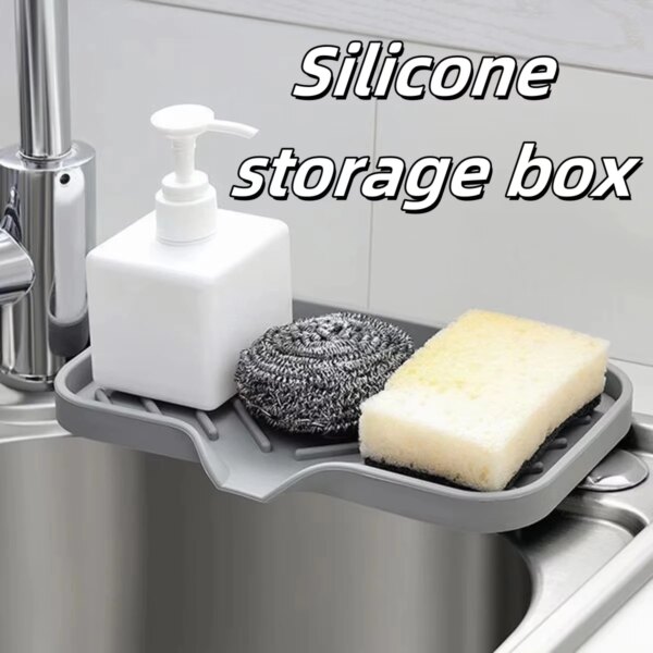 Silicone Kitchen Sink Tray Japanese-style Bathroom Toilet Water-free Silicone Soap Box Drain Mat Sink Splash Dry Size Drain Mat