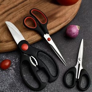 3PCS-Multi-functional kitchen scissors; household stainless steel scissors for food; chicken bone scissors.
