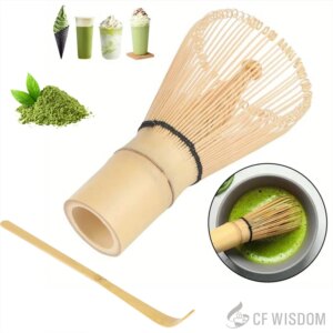 CF WISDOM Handmade Bamboo Matcha Whisk Chasen  – Traditional Japanese Tea Ceremony Tool, Durable & Reusable for Smooth Froth