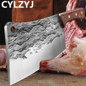 1 KG Chopping Knife 5mm Thickened Handmade Forged Kitchen Bone Knife Butcher Durable Hard Blade Chopper Kitchen Knife Cleaver