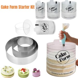Adjustable Round Cake Ring Mold Retractable Fondant Mousse Cake Ring Acrylic Circle Baking Ring Cake Tools Round Cake Form Kit