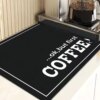 1pc black letter Coffee printed coffee machine mat modern minimalist style kitchen counter quick water absorption drying mat
