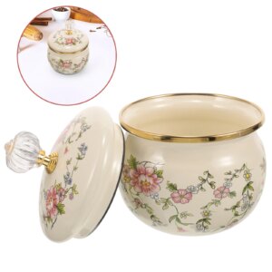 Coffee Can Enamel Spice Jar Food Containers with Lids Canister Salt Sugar Storage Enamel Storage Canister Kitchen Storage Jar