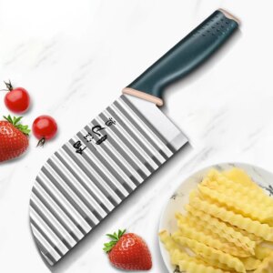 For kitchen, women’s stainless steel potato chips knives, professional chef knife cutter potato chips barbecue kitchen utensils
