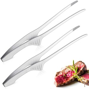 BBQ Tongs Non Slip Cooking Utensils Stainless Steel Tongs for Serving Food, Salad, Camping, Barbecue, Buffet