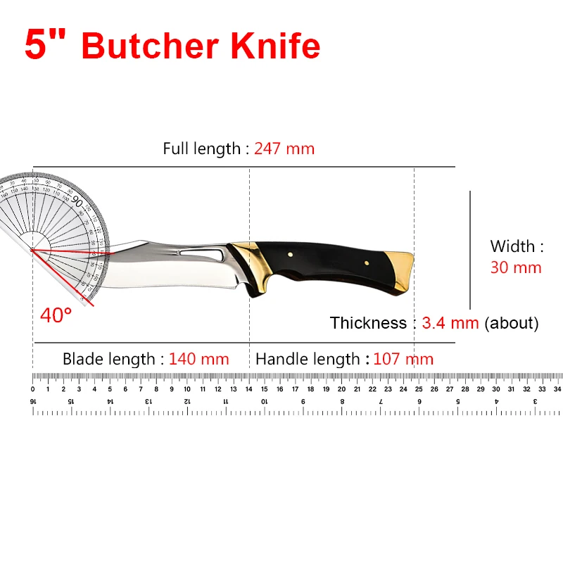 Multifunctional Butcher Knife Forged Handmade Kitchen Boning Knife with Knife Cover Stainless Steel Fruit Cooking Knife - Image 2