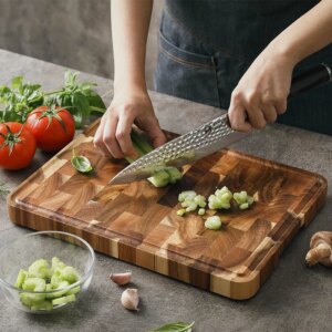 HEZHEN Cutting Board Premium Acacia Wood Splicing Kitchen Accessories Chopping Board Drain Water And Damp-proof Kitchen Tools
