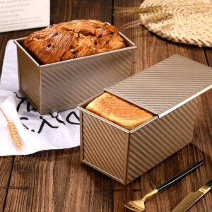 Rectangular Bread Mold with Cover Bread Baking Tray Cake Toast Non-Stick Toast Box with Lid Aluminized Steel Kitchen Accessory