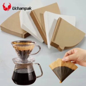 100pcs Disposable Paper Coffee Filter 1-4 Cups Wood Pulp Drip Paper Cone Coffee Strainer Bag Pour Over Household Accessories