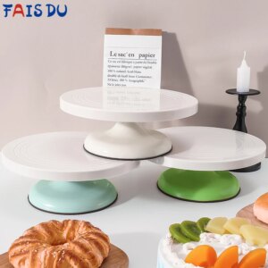 FAIS DU Pastry Turntable Plastic Cake Turntable Stand Non-Slip Rotating Cake Decoration Kit Kitchen Accessories Baking Tools