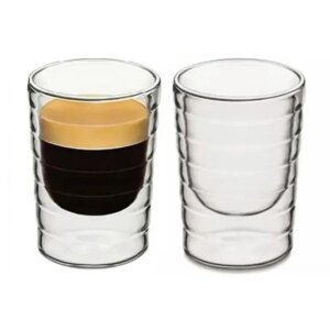 85/150/350ml Double Wall Coffee Cup Stackable Double Wall Insulated Clear Glass Cup Perfect for Espresso Machines and Beverages