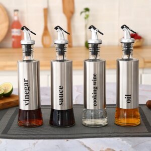 Cooking Seasoning Bottle Dispenser Glass Vinegar Sauce Olive Oil Dispenser Seasoning Jars Kitchen Cooking Tools