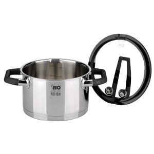 EIO Black Pearl Casserole High with Glass Lid 20cm