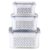 3Pack Fridge Food Storage Container Set with Lids with Strainer Kitchen Storage Boxes Fruit Vegetable  Organizer
