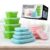 4 Pack Silicon Lunch Box Flat Stacks Collapsible Food Storage Containers With Lids Leftover Meal Box For Kitchen BPA Free