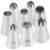 8pcs Piping Nozzles Set Stainless Steel Icing Nozzles Cream Cake Piping Tips For Dessert Biscuit Cup Cake Kitchen Accessories